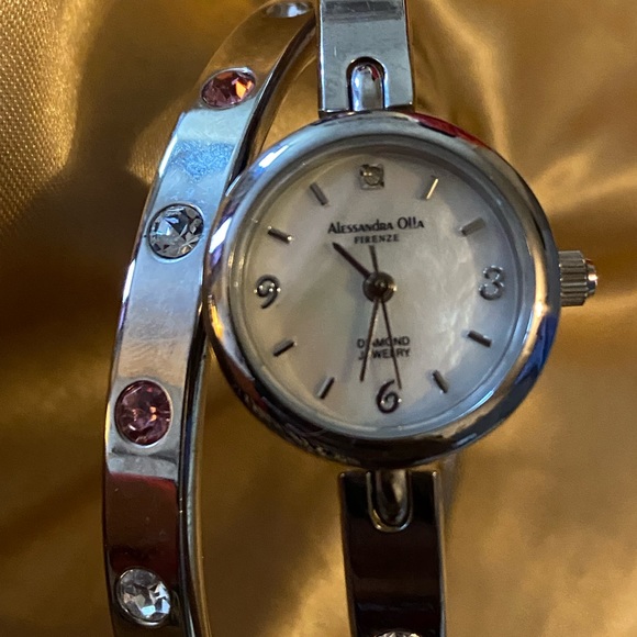 Alessandra Olla Double Bangle Crystal Watch - Picture 5 of 13